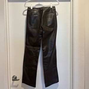 Garage Leather straight leg pants